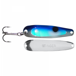 Image of Michigan Stinger Scorpion Spoon | Super UV Blue Tuxedo; 2 1/4 in.