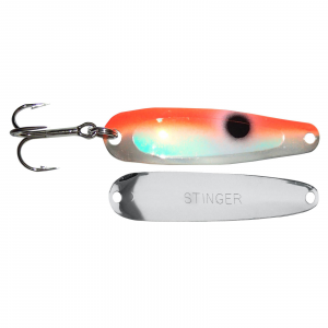 Image of Michigan Stinger Scorpion Spoon | Super UV Orange Tuxedo; 2 1/4 in.