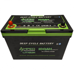 Image of Amped Outdoors 12V 100Ah LiFePO4 Lithium Battery-Heated