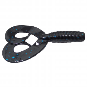 Image of Yamamoto Double Tail Grub | Black w/ Blue Flake; 4 in.