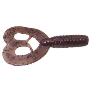 Image of Yamamoto Double Tail Grub | Cinnamon Brown w/ Black/Purple Flake; 4 in.