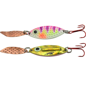 Image of PK Lures Rattling Spoon | Purple Tiger Glow; 1/4 oz.