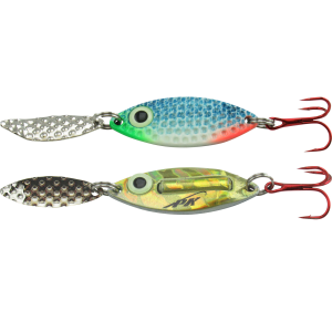 Image of PK Lures Rattling Spoon | Blue White Glow; 1/4 oz.
