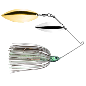 Image of Strike King Tour Grade Double Willow Spinnerbait | Green Glimmer; 1/2 oz.