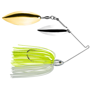 Image of Strike King Tour Grade Compact Double Willow Spinnerbait | Chartreuse White; 1/2 oz.