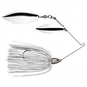Image of Strike King Tour Grade Compact Double Willow Spinnerbait | White Silver; 1/2 oz.