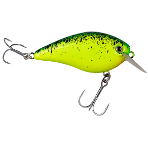 Image of Strike King Hard Knock KVD Square Bill Crankbait | Chartreuse-Blue Splatterback; 3 in.