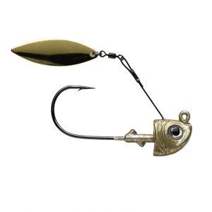 Image of 1st Gen Fishing Top Spin Jig Head | Gold Splatter; 3/8 oz.; 6/0