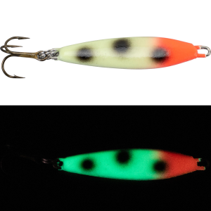 Image of Moonshine Lures Shiver Spoon | Glow Bloody Nose; 1/2 oz.