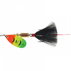 Image of Mepps Dressed Aglia Spinner | Hot Fire Tiger Blade/Black Tail; 1/3 oz.