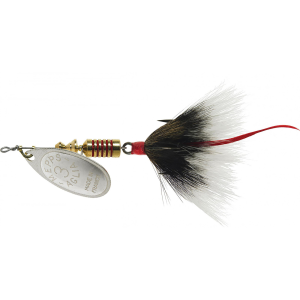 Image of Mepps Dressed Aglia Spinner | Silver Blade/Grey Tail; 1/3 oz.