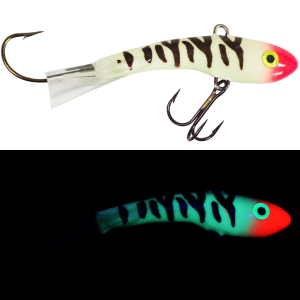 Image of Moonshine Lures Shiver Minnow | Glow Bloody Nose; 1 1/8 in.