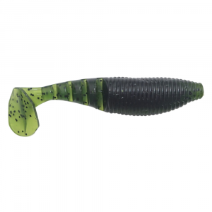 Image of Yamamoto Baits Kickin Zako Paddletail Swimbait | Watermelon w/ Black Flake; 4 in.