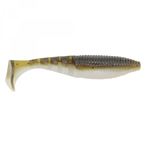 Image of Yamamoto Baits Kickin Zako Paddletail Swimbait | Green Pumpkin/White Laminate w/ Black Flake; 4 in.