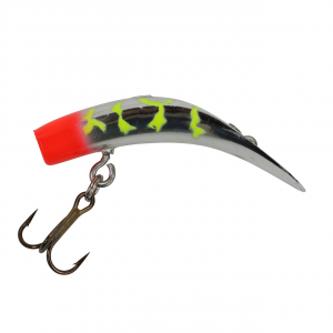 Image of Worden's Original Flatfish - F3/F4/F5/F6/F7 | Metallic Silver Flame Chartreuse; 1 1/2 in.