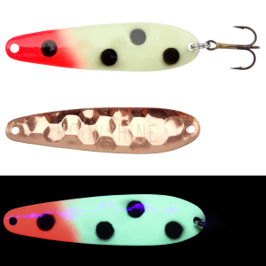 Image of Moonshine Lures Walleye Spoon | Glow Bloody Nose; 3 in.