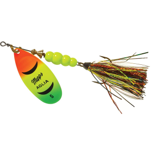 Image of Mepps Aglia Flashabou Spinner | Hot Firetiger Black/Orange/Chartreuse; 1/3 oz.