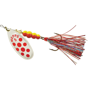 Image of Mepps Aglia Flashabou Spinner | Red Dot Red/Silver; 1/3 oz.