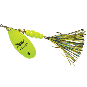 Image of Mepps Aglia Flashabou Spinner | Hot Chartreuse Black/Chartreuse; 1/2 oz.
