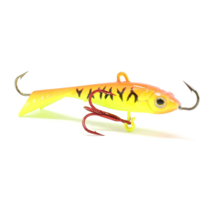 Image of Clam Tikka Mino Jigging Lure | Glow Orange Tiger; 5/16 oz.