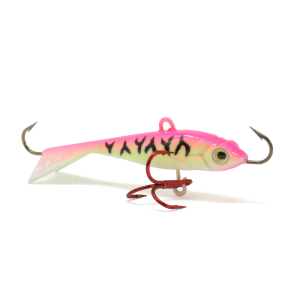 Image of Clam Tikka Mino Jigging Lure | Glow Pink Tiger; 5/16 oz.