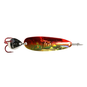 Image of Clam Ribbon Leech Flutter Spoon | Red Gold Holographic; 1/16 oz.