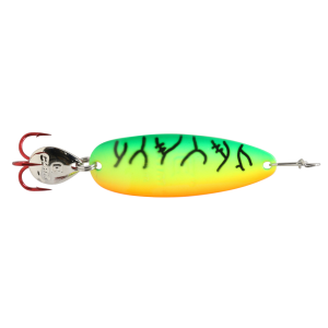 Image of Clam Ribbon Leech Flutter Spoon | Glow Firetiger Lightning; 1/16 oz.