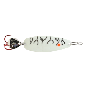 Image of Clam Ribbon Leech Flutter Spoon | Glow White Lightning; 1/16 oz.