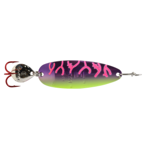 Image of Clam Ribbon Leech Flutter Spoon | Glow Pink Lightning; 1/16 oz.