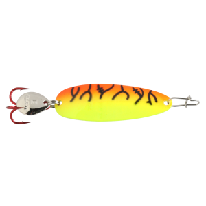 Image of Clam Ribbon Leech Flutter Spoon | Glow Orange Lightning; 1/8 oz.