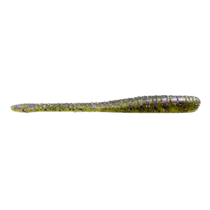 Image of Great Lakes Finesse Drop Worm | Green Pumpkin Purple Flake