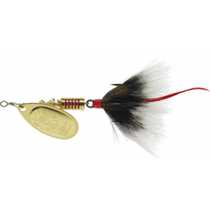 Image of Mepps Dressed Aglia Spinner | Gold Blade/Grey Tail; 1/4 oz.