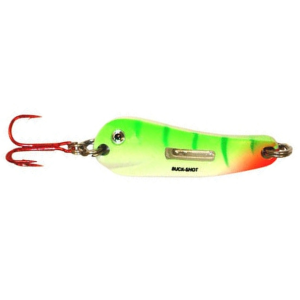 Image of Northland Buck-Shot Flutter Spoon | UV Glo Perch; 1/4 oz.