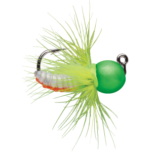 Image of VMC Tungsten Fly Jigs | Green Orange Glow; 1/32 oz.