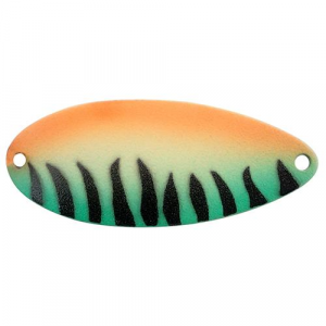 Image of ACME Tackle Little Cleo Spoon | Glow Fire Tiger; 3/4 oz.