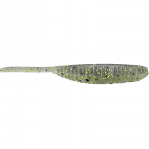 Image of Yamamoto Shad Shape Worm | Natural Shad/Clear Laminate w/ Chartreuse Flake; 3.75 in.