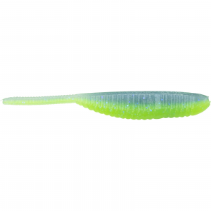 Image of Yamamoto Shad Shape Worm | Chartreuse/Electric Blue Laminate; 3.75 in.