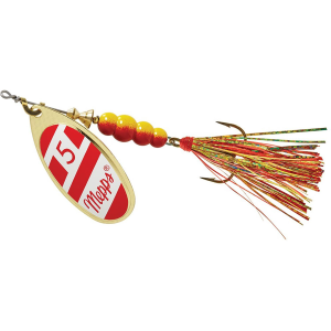 Image of Mepps Aglia Flashabou Spinner | Red/White Red/Gold; 1/6 oz.