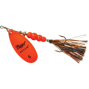 Image of Mepps Aglia Flashabou Spinner | Hot Orange Black/Orange; 1/4 oz.