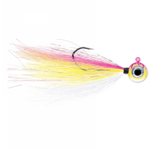 Image of VMC Moon Tail Jig | Pink Fire UV; 1/8 oz.