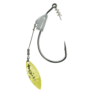 Image of Owner Flashy Swimmer Underspin Jig Hooks | Gold Willowleaf; 1/0