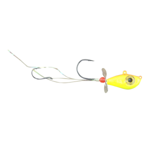 Image of Mustad Addicted Walleye Death Spinner Jig | Orange-Chartreuse; 3/4 oz.