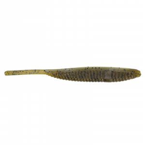 Image of Yamamoto Shad Shape Worm Floater | Green Pumpkin w/ Black Flake; 5 in.