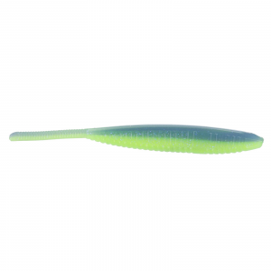 Image of Yamamoto Shad Shape Worm Floater | Chartreuse/Electric Blue Laminate; 5 in.