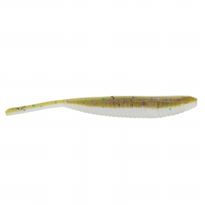 Image of Yamamoto Shad Shape Worm Floater | Light Green Pumpkin And Large Green Purple; 5 in.