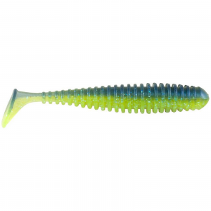 Image of Berkley PowerBait Power Swimmer Soft Bait | Electric Blue Chartreuse; 2 in.