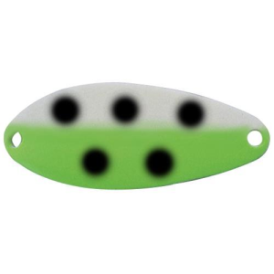 Image of ACME Tackle Little Cleo Spoon | Glow Green Black Dots; 2/5 oz.