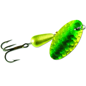 Image of Panther Martin Hammered Spinner | Hammered Lime Chartreuse; 1/4 oz.