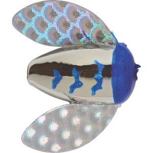 Image of Worden's Spin-N-Glo | Mylar Wings - Metallic Silver Blue Tiger; 2