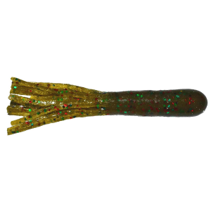 Image of Big Bite Baits Salt Tube | Green Pumpkin Pepper/Red Green; 3.5 in.